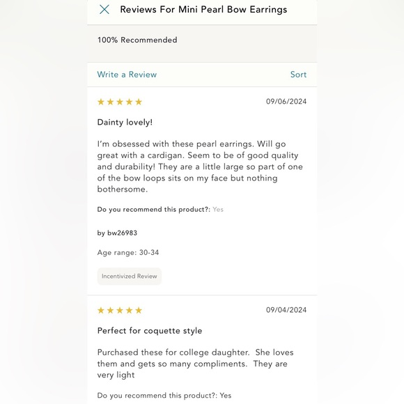 Anthropologie bow gray pearl earrings NWT - Picture 6 of 6